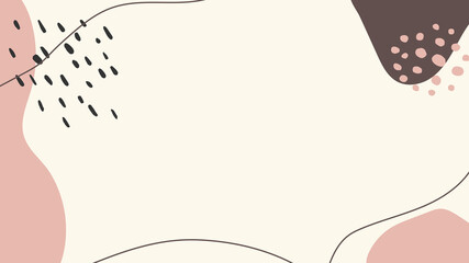 Abstract colourful trendy universal boho Scandinavian artistic background templates with brush blob and dot. Good for cover, invitation, banner, placard, brochure, poster, card, flyer and other.