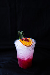 italian soda, take away - black background