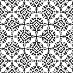 Fototapeta premium floral seamless pattern background.Geometric ornament for wallpapers and backgrounds. Black and white pattern. 