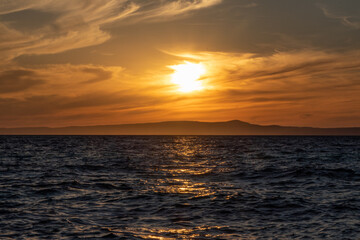 sunset over the sea