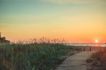 sunset over the sea