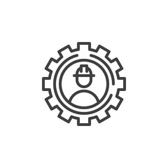 Engineer service line icon