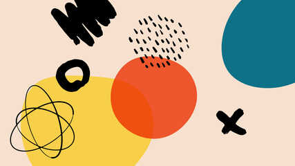 Elegant abstract trendy universal background templates. Minimalist aesthetic. Abstract background with hand drawn textures, memphis style