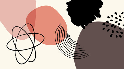 Elegant abstract trendy universal background templates. Minimalist aesthetic. Abstract background with hand drawn textures, memphis style