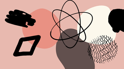 Elegant abstract trendy universal background templates. Minimalist aesthetic. Abstract background with hand drawn textures, memphis style