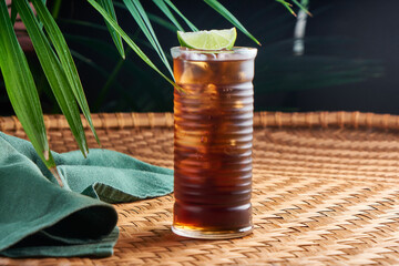 Summer chilled drinks with with rum and cola
