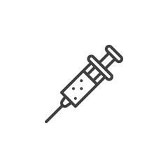 Medical syringe line icon