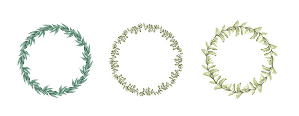 Floral wreath made of grass in circle