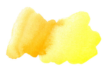 Abstract watercolor background. Hand drawn yellow watercolor spot