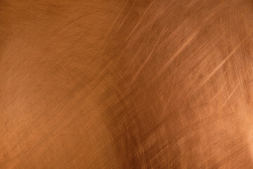 Copper background. Copper sheet in daylight.