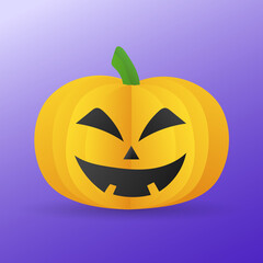 Pumpkin in Halloween day vector , isolated on purple background , vector illustration EPS 10