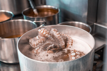 Octopus in a pan