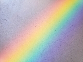Reflection from glass mirror causing rainbow prism effect on the wall