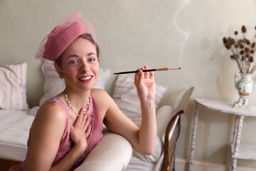 1920s woman smoking