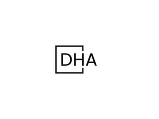 DHA Letter Initial Logo Design Vector Illustration