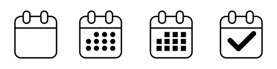 Vector flat daily calendar icon. Date and time, day, month. Holiday.