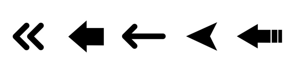 Set arrows flat icons. Vector simple flat icon.	
