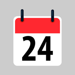 Vector flat daily calendar icon. Date and time, day, month. Holiday.