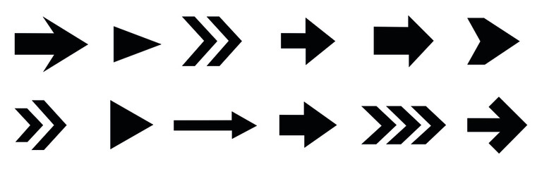 Set arrows flat icons. Vector simple flat icon.	
