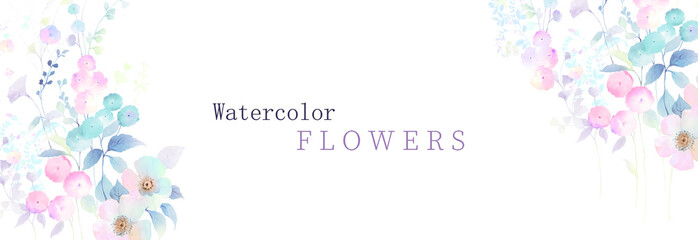 Watercolor flowers illustration
