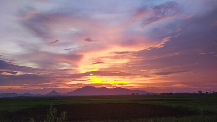 sunset in the mountains
