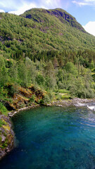 Peaceful river through the mountains