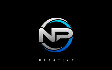 NP Letter Initial Logo Design Template Vector Illustration - obrazy, fototapety, plakaty