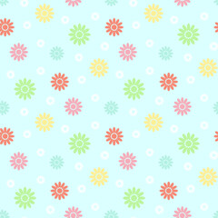 Seamless floral fabric pattern. Spring, summer design. Vector, illustration.