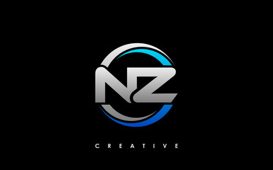 NZ Letter Initial Logo Design Template Vector Illustration