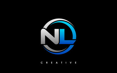 NL Letter Initial Logo Design Template Vector Illustration - obrazy, fototapety, plakaty