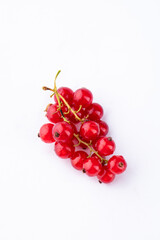 Red currant berries on White Background