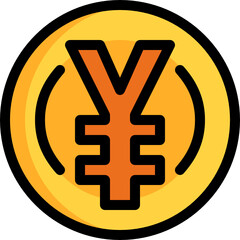 yen color outline icon