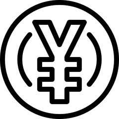 Obraz premium yen outline icon
