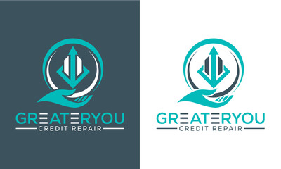 Hand and Data Finance Vector, Fundraising Financial And Accounting Logo Design 