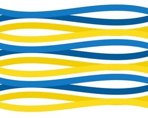 Independence day Ukraine. Conceptual logotype label strip symbolic Ukrainian flag. Yellow and blue ribbon sign. National holiday celebration symbol.