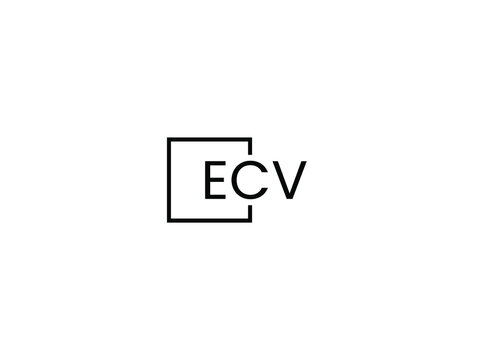 ECV Letter Initial Logo Design Vector Illustration