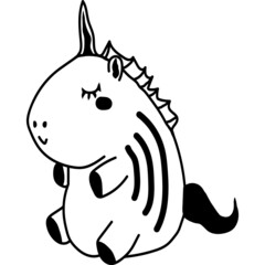Little unicorn with closed eyes