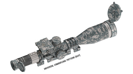 3D render of an optical sight with a ballistic computer for long-range shooting © jack_less