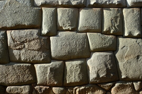 Peru Cusco - Piedra de los 12 angulos - Twelve Angled Stone stone wall close-up