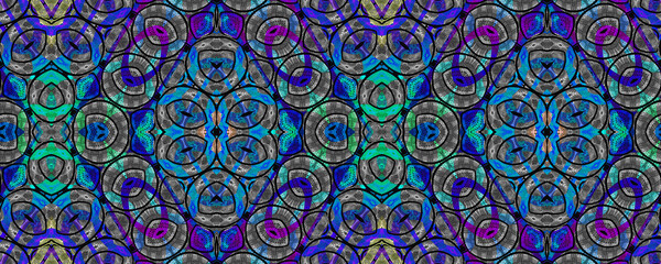 Colorful African fabric - Seamless and textured pattern, illustration 