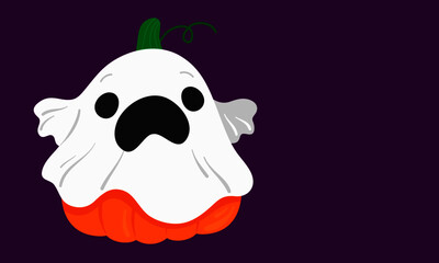 Halloween Pumpkin Ghost Illustration