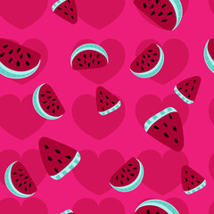 Watermelon slices seamless pattern