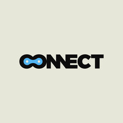 Connect typography graphic design vector illustration