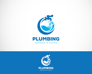 Plumbing logo creative service and clean vector illustration