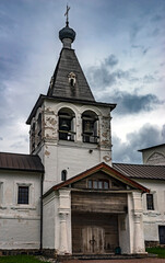 Fototapeta na wymiar Bell tower in the Ferapontov monastery, Vologda region, Russia. XVII century