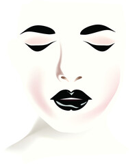 portrait of a woman with black lips