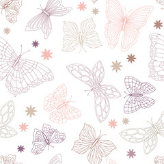 Butterfly graphic color seamless pattern background sketch illustration vector 