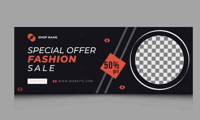 modern fashion sale facebook social media templet