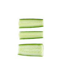 cucumbers top view isolated on white background