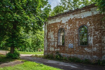 Fototapeta na wymiar Olesko, Ukraine - June, 2021: Olesko Synagogue Ruins 